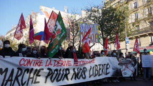 Tête de cortège Marche des Libertés à Paris. Photo SNJ - Brice Ivanovic